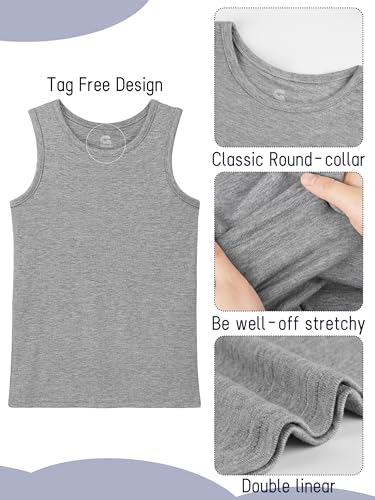 5 Pack Boys Tank Tops Boys Undershirts Kids Cotton Undershirts Tees Sleeveless Tank Tops Shirts for Kids Youth2