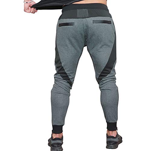 MECH-ENG Men's Gym Workout Joggers Pants Active Trousers Casual Fitness Sweatpants(Dark Gray Medium)