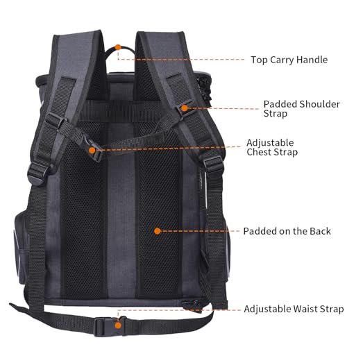 Morpilot Katzenrucksack, Hunderucksack für Katzen und Hunde Welpen, Atmungsaktive und Faltbare Haustier Rucksack mit Transparentes Fenster und Anti-offener Reißverschluss