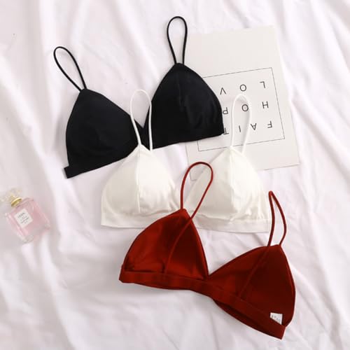 Young Lady's Girl's V Neck Triangle Cup Padded Bra Beauty Back Party Dress Bra Triangle Wireless Bralette3