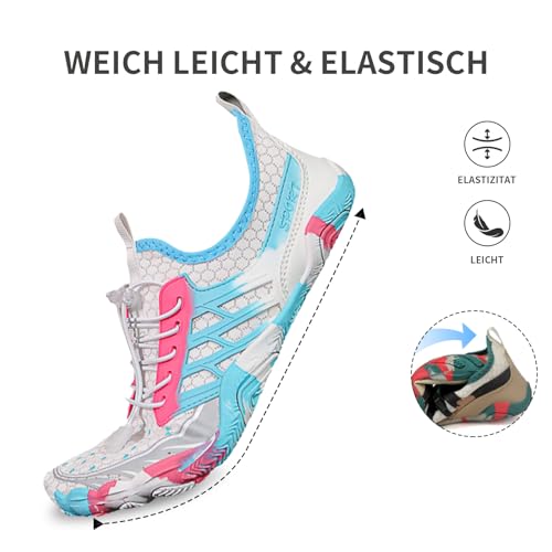Image of SIOSNETA Hike Barefoot Shoes for Women Men, Wide Toe Water Shoes for Hiking,Breathable Non-Slip Athletic Footwear,