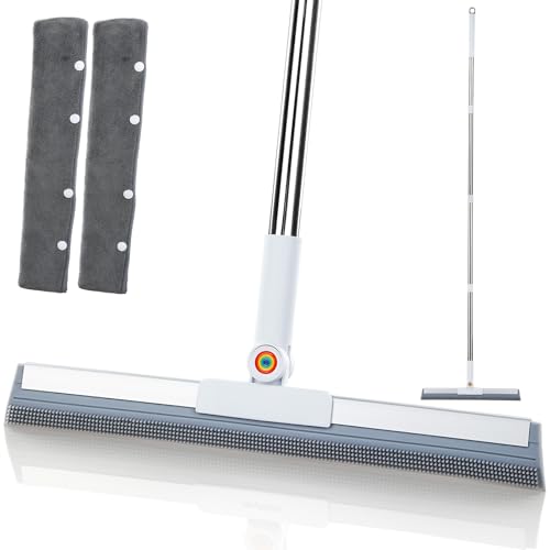 Squeegee Broom for Floor, 62" Long Handle Rubber Broom for