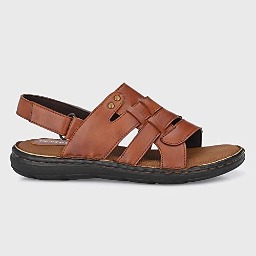 Image of Centrino Men's Sandals |Classical Thong Lightweight Quick-dry Flip Flops | Secure Hook & Loop Closure | Comfortable Close Strap | Heavy Density for Arch Support Comfort, Hand Stitched Chappal (3669)