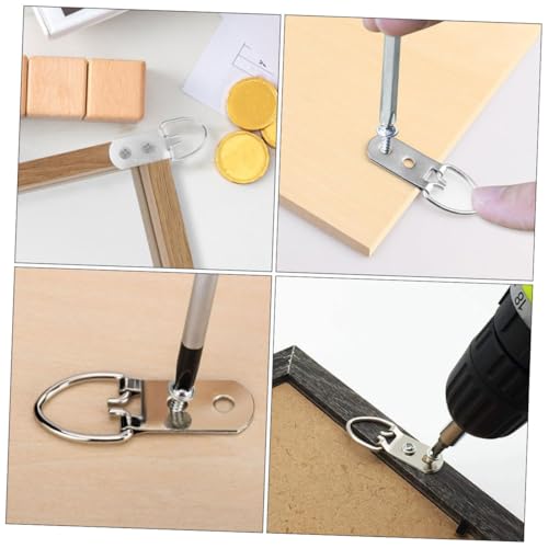 Image of Picture Hanging Hooks,Wall Image Hook,Pcs Heavy Duty D-Ring Picture Hangers Iron Artwork Hangers D-Hook Frame for Wall Decor Mounting Hardware