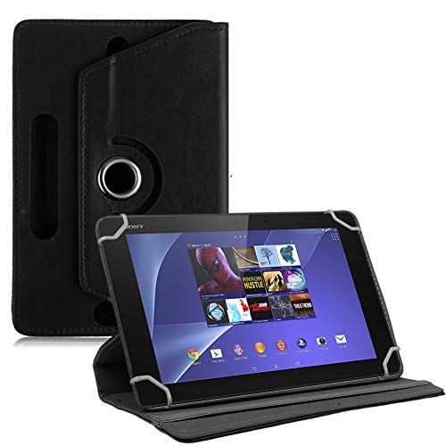TGK Rotating Cover for Sony Xperia Z2 4G LTE Tablet 10.1-Inch (Black) 360 Degree Leather Rotary Swivel Stand Case