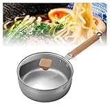 Japanischer Kochtopf, traditionelle Milchsaucenpfanne mit Glasdeckel und Ausgießer, ideal für Brathähnchen und Gemüsesuppen, vielseitiges Küchenkochgeschirr