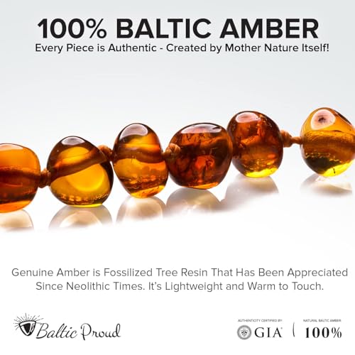 Baltic Proud Amber Necklace (Unisex Cognac Polished 12.5 Inches) - Certified Premium Quality Raw Baltic Sea Amber2