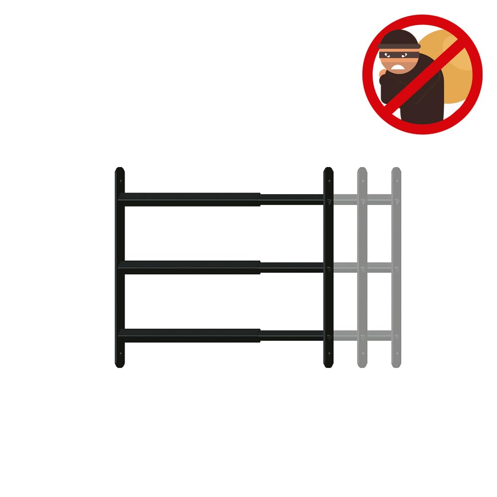 GRILLE DE DEFENSE EXTENSIBLE 3 barreaux 48 à 90cm noir