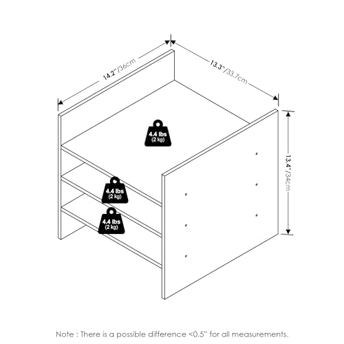 Image of Furinno Cubicle 3-Shelf Cube Insert, Cube Organizer, Plain White | Shelf Dividers, Fits into Furinno Extra Thick Cubes, for Organizers and Storage (Does not fit IKEA Kallax Shelving)