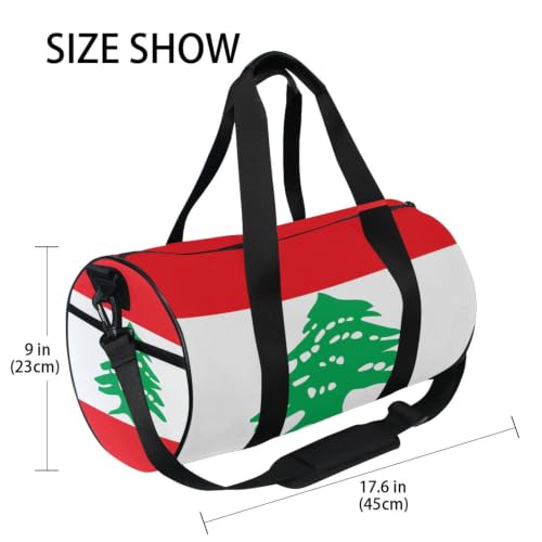 Bolsa de deporte redonda con bolsillo interior, formato compacto de lona ligera 4