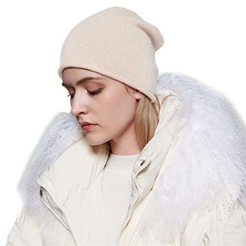 Bonnet femme en tricot cachemire beige une douceur réconfortante