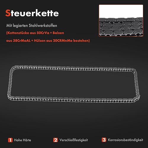 Frankberg Steuerkettensatz Steuerkette Kompatibel mit 1er E81 E87 116i 3er E46 E90 316 1.6L Benzin 2002-2011 11318618318