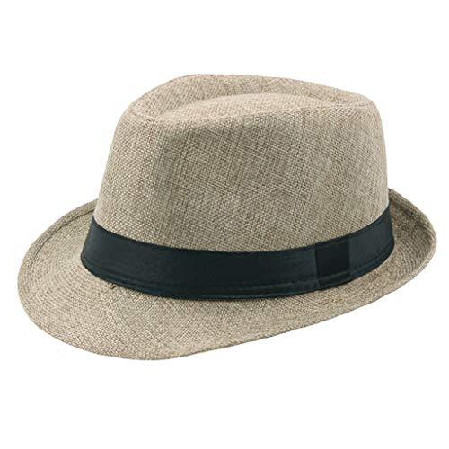 Generisch 2025 - Sombrero de sol transpirable superior para jazz, sombrero para exteriores, de lino, para hombre, gorras de béisbol, gorra de tigre, negro, caqui, talla única