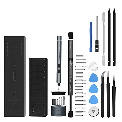 REEXBON Mini Electric Screwdriver Cordless Precision Screwdriver Pen 3.7V Electric Power Drill USB Rechargeable with LED Light Magnetic Mat Repair Screwdriver for Phone Laptop Camera