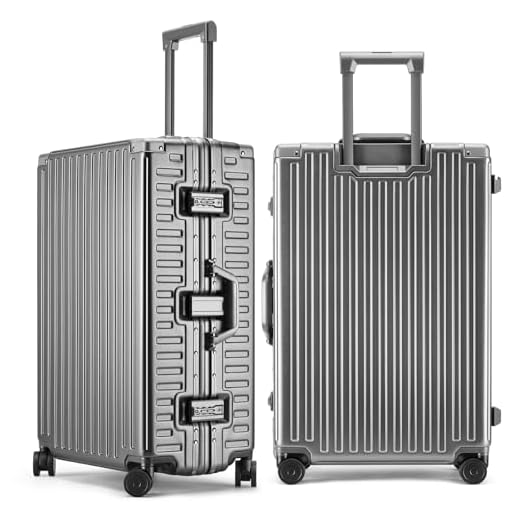 Zipperless 28-Inch Aluminum Frame Luggage