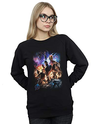 Marvel Women's Avengers Endgame Character Montage Sweatshirt Black X-Large