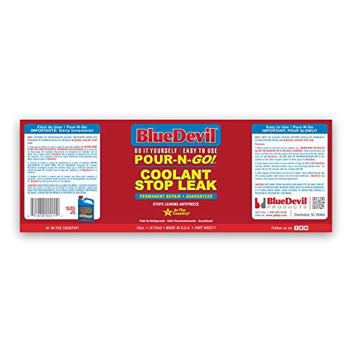 Image of BlueDevil Coolant Stop Leak - 16 oz | Seals Leaks in Radiators, Heater Cores & Freeze Plugs | Safe for Gas & Diesel Engines