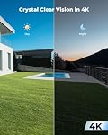 REOLINK 4K WiFi 6 Caméra de sécurité en plein air, Caméra de surveillance d'alimentation rechargeable, 2.4/5GHz Double-Band WiFi, Détection de l'homme/du véhicule/de l'animal, vision nocturne couleur, conversation à deux voies, IP67 Imperméable, RLC-810WA