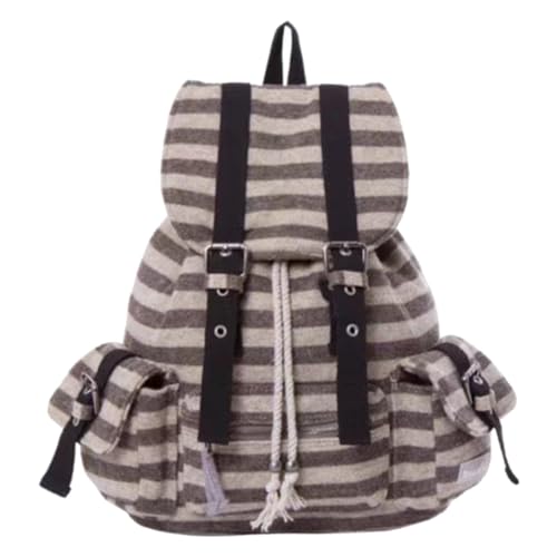 Sac à dos rétro à rayures contre la fatigue du dos sur le campus