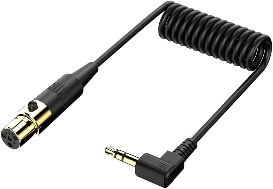 Right Angle 3.5mm to XLR Aux Cable 90 Degree Angle 3.5mm to XLR 90 Microphone Cable for Laptop Microphone Amplifier 4pin