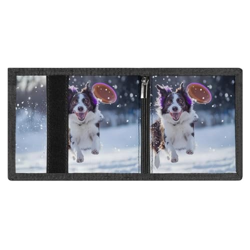 Running Border Collie Trifold Wallets Lightweight RFID Blocking Wallet Credit Card Holder Custom Gifts for Men Women4