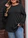 Women's Plus Size Long Sleeve Tunic Top Crew Neck Summer Oversized Fit Basic T Shirts Blouse Black
