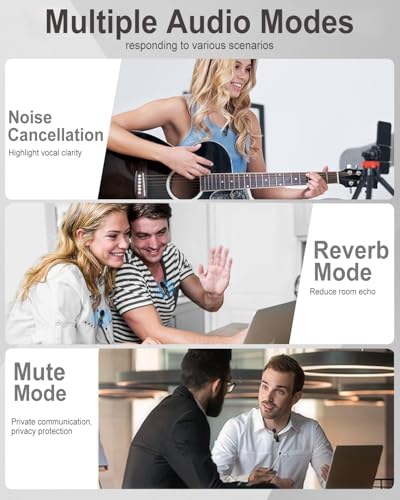 Mikrofon Handy – Ansteckmikrofon kompatibel mit iPhone/Android/Computer, Lavalier Mikrofon mit Geräuschunterdrückung, unterstützt Live-Streaming, Vlogging, YouTube, TikTok und Interviews (Schwarz)