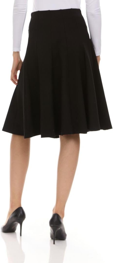 Premium Lycra Skirt – Thick, and Opaque Pleated Skirt with Stretch Waist Knee-Length & Midi-Length Options - Image 4
