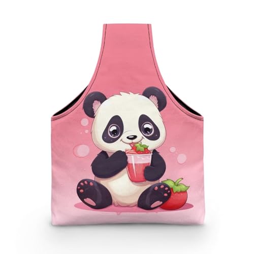 Image of Panda Yarn Bags for Crocheting on the Go Strawberry Crochet Hook Organizer Knitting Bags nad Totes,Holding Yarn Crochet Hook Needles,Small