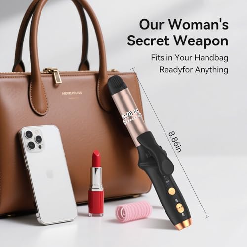 Image of Cordless Curling Iron Hair Curler: Mini USB Rechargeable 4000 mAh 3 Temp Setting Travel Portable 200 Million Negative Ion for Long Short Hair