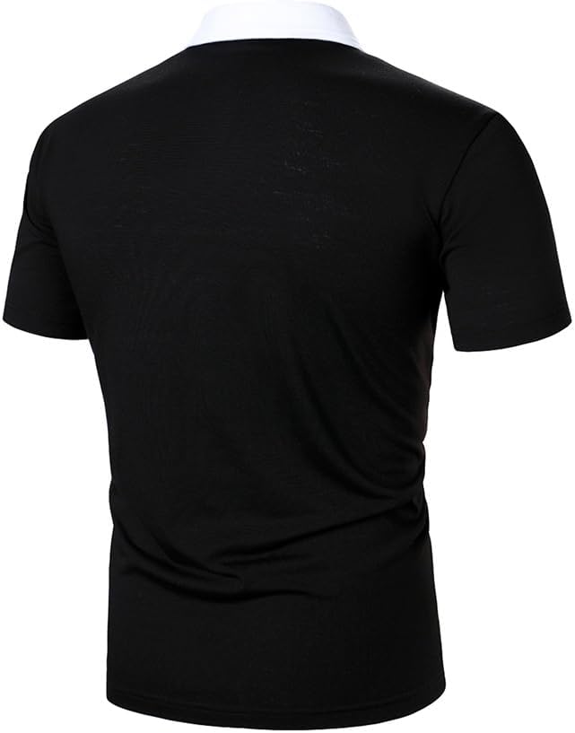 Men's Short-Sleeved Shirt Spliced Clothing Casual Business Lapel Top