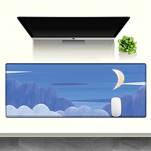 Tapis de souris grand format base en caoutchouc antidérapante bleu