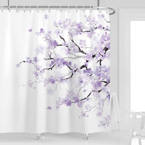 Rideau douche anti moisissure violet 200x200 lavable et imperméable - 2