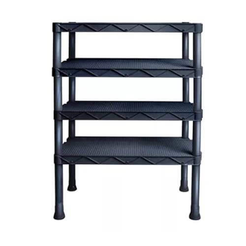 Estante Atena Rattan Lateral 4 Níveis Preta Desmontável 25810PM Arqplast