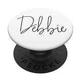 Debbie Name Black on White for Girls & Women - Debbie PopSockets Grip and Stand for Phones and Tablets