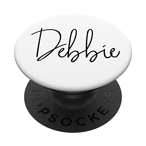 Debbie Name Black on White for Girls & Women - Debbie PopSockets Grip and Stand for Phones and Tablets