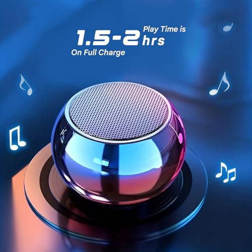 Image of TECHONTO Ultra Boost Mini Bluetooth Speaker, Portable Wireless Speaker with Heavy Bass, Metal Electroplated Design, Fast Charging, Long Battery Backup for Home, Office & Travel (Random Color)