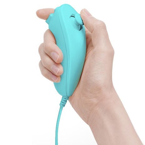 Generic Blue Nunchuck Controller For Nintendo Wii Video Game #TOP4