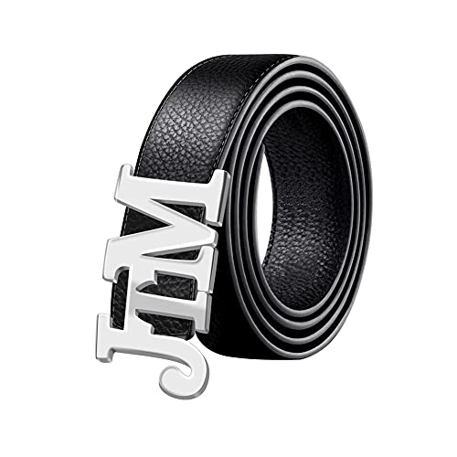 BAUMA AUTO Men's Leather Belt Custom Dress Belts for Men with Name Personalized Classic Belt for Grandpa Father's Day