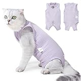 Coppthinktu Cat Recovery Suit Cat Onesie for Cats After Surgery, Breathable Cat Spay Surgery Recovery Suit for Abdominal Wound, Soft Cat Surgical Body Suit for Female Cats Kitten to Anti-Licking