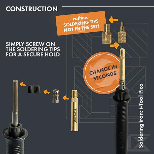 Image of ruthex 2x Soldering Tip adapter for ERSA series 832, 842 & 102 - Soldering Iron Tip compatible with ERSA Soldering Iron i-Tool Pico, PTC 70 for inserting threaded inserts in 3D printing