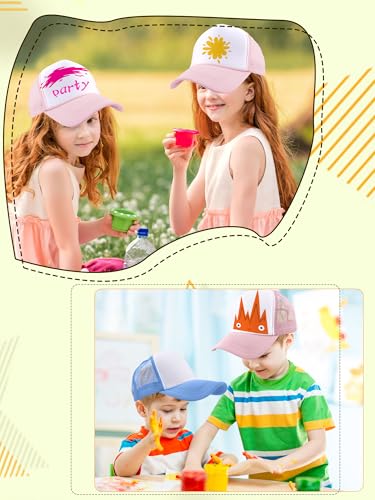 SGBETTER Pacote com 8 bonés infantis de sublimação DIY boné de caminhoneiro em branco boné de beiseb