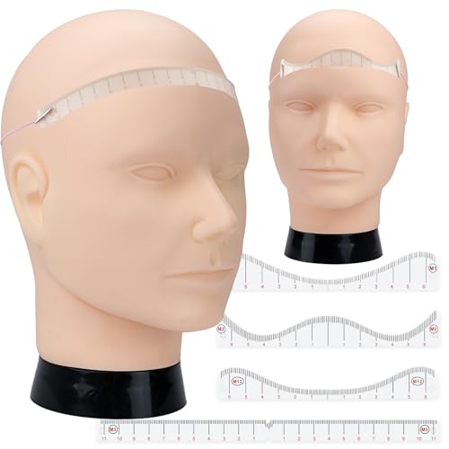 Guapa Micropigmentation Training Head Model with Hairline Drawing Ruler for Precise Practice and...