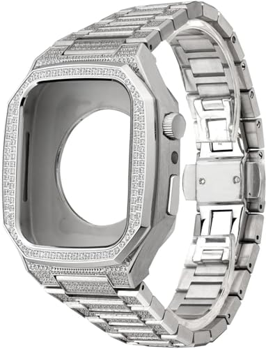 Correa de reloj de acero inoxidable con cierre de seguridad para iWatch SE 8 7