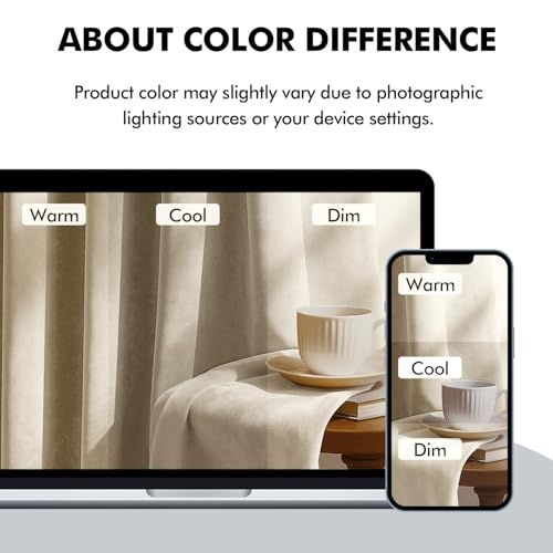 Image of MIULEE Beige Velvet Curtains 84 inches Long, Pinch Pleated Blackout Drapes with Hooks, Thermal Insulated Pinch Pleat Panels for Bedroom Living Room, 2 Panels