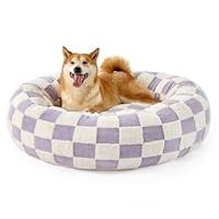 PLUSH COMFORT: Our round donut dog bed combines soft plush fabric with premium chopped foam filling that maintains its shape while providing the cloud-like softness for your pet's joints, perfect for small to medium dogs seeking snuggles and warmth E...
