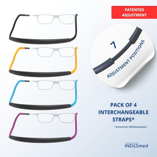 Image of INDESMED | Pack 4 cords for magnetic glasses patented fit, easy to change and 4 colors to match