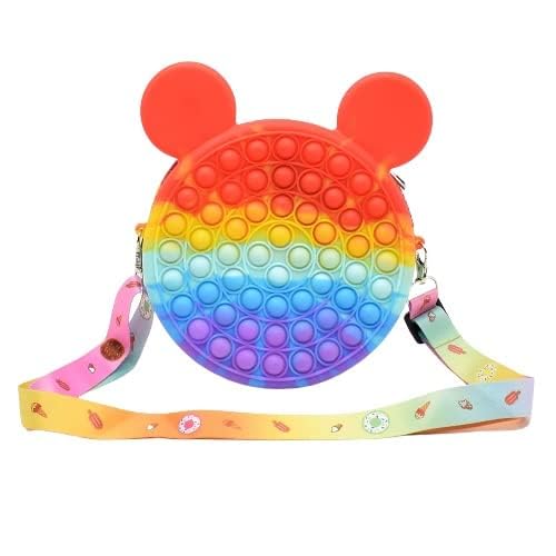 MYRIAD Pop It Circus Spectacle Side Purse for Kids’ Entertainment Silly Monsters Pop It Sensory Side Purse for Kids Round Ears Size (20 x 17 CM) Pack of 1