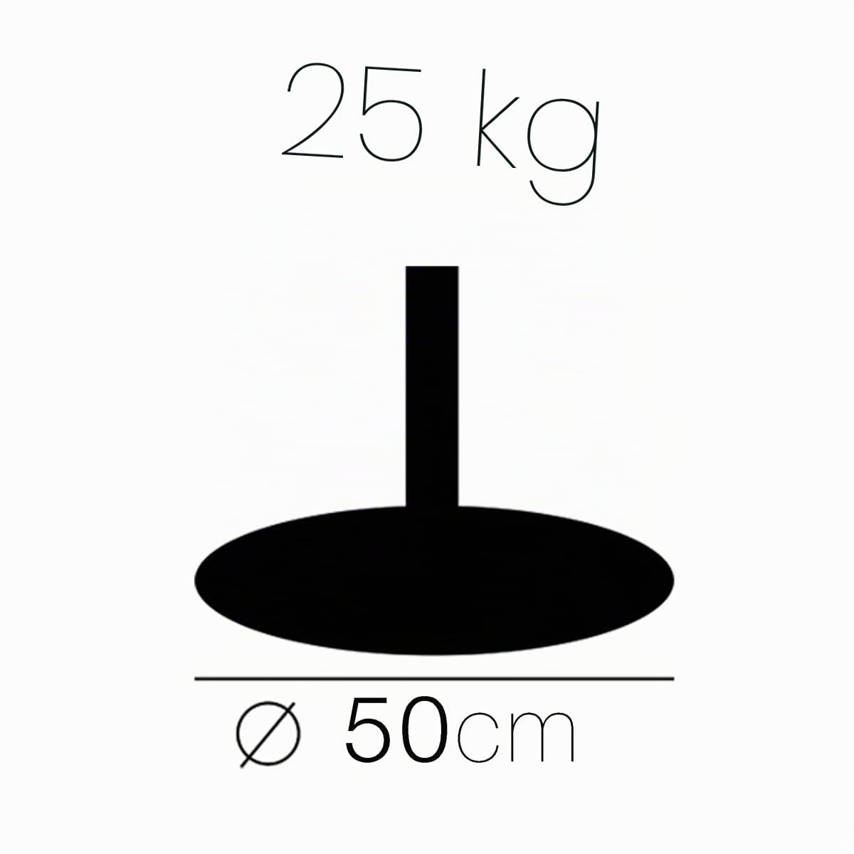 Pie de Sombrilla con Ruedas, Base para Sombrilla en Cemento Negro - Diámetro 50 cm