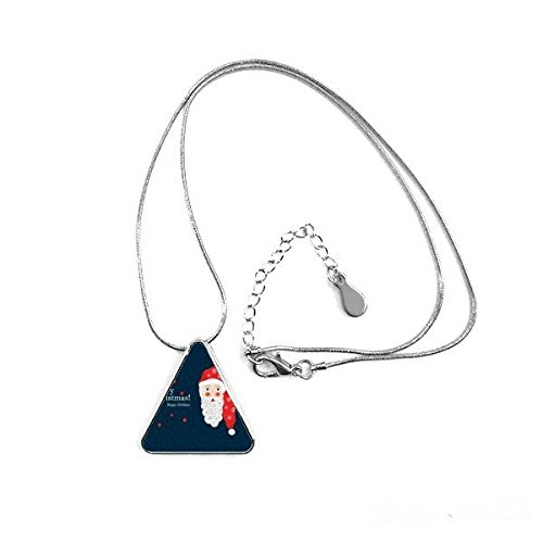 Collier Père Noël pendentif triangle illustration motif fête de Noël